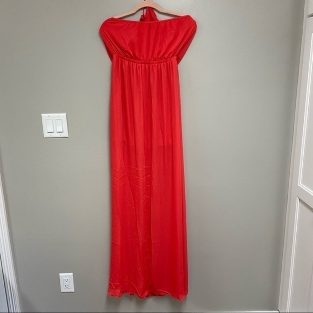 SMYM Heather Halter Maxi Dress Hibiscus Medium - Picture 3 of 10